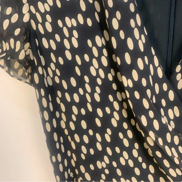 Talbot Petites Vintage 100% Pure Silk V Neck Wrap Polka Dot Midi Dress - Picture 5 of 12